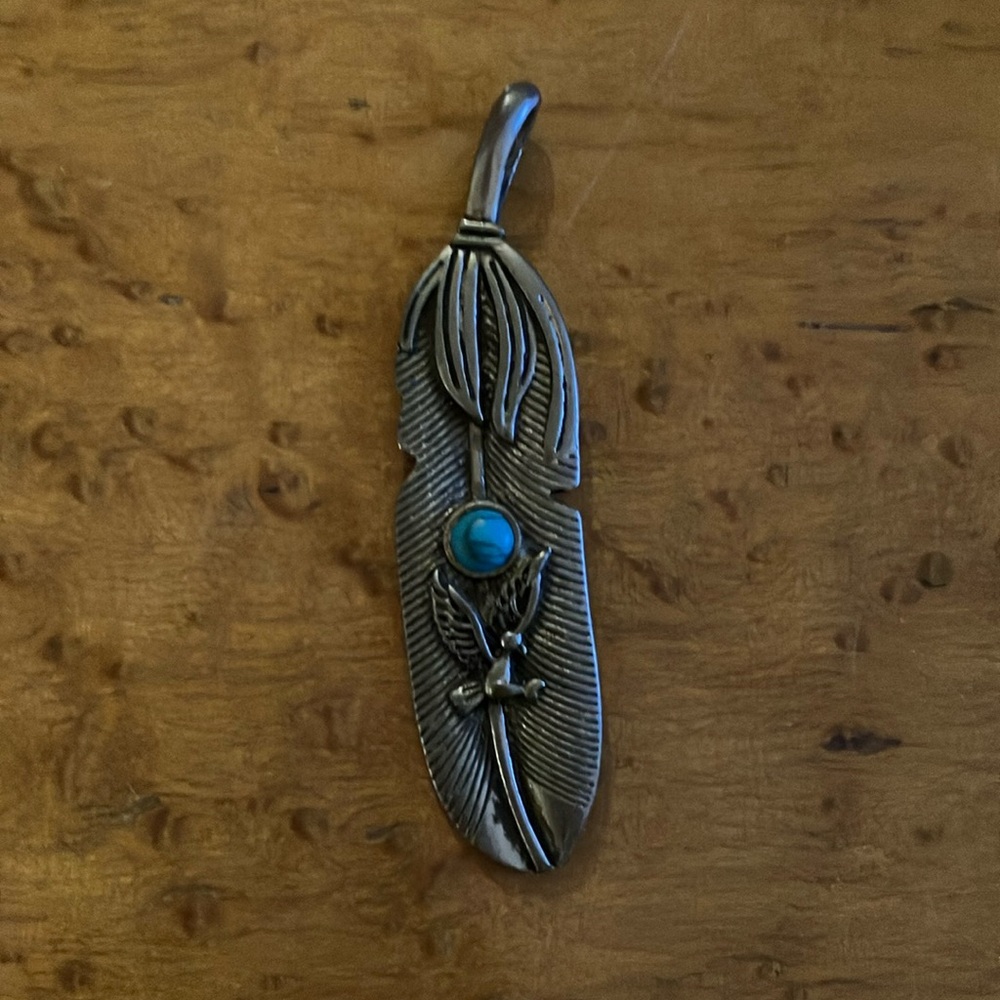 Eagle Feather Silver Pendant